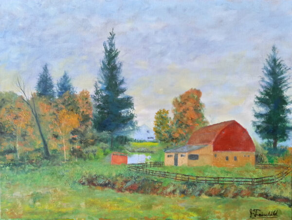 Barn in Autumn – Oil on Canvas – $960.00